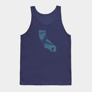 California Distressed Fly Fishing State Map Tank Top